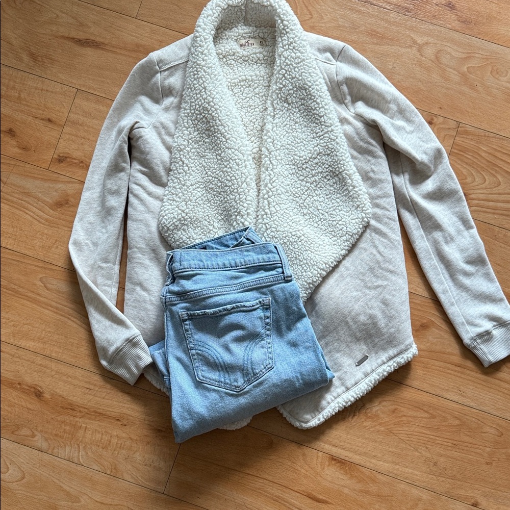 Hollister bundle- Light Blue Cropped Jeans and Shacket